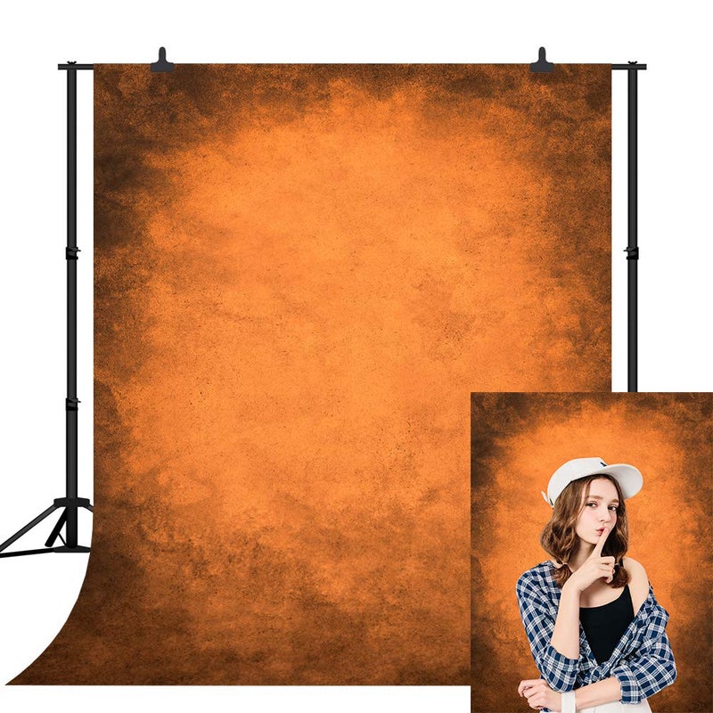CapiSco 5X7FT Vintage Orange Gradient Art Photography Backdrop Portrait Abstract Background for Newborn Baby Child Adult Portrait Mannequin Products Photographer Seamless Photo Headshot Props SCO180A - Image 1